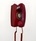 Vintage Stromberg Carlson Red Rotary Wall Telephone Chrome Mcm Retro Decor