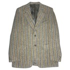 Vintage Harris Tweed Striped Blazer Sport Coat Men s 42r Grey Beige
