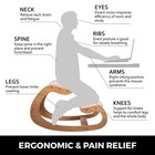 Ergonomic Kneeling Chair Rocking Posture Correcting Wooden Stool For Office Home