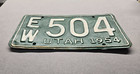      1954 Utah  passenger  License Plate  ew-504 