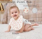6 Pack Muslin Baby Drooling Bibs  Unisex Soft   Absorbent Multi-layer Cotton Bib