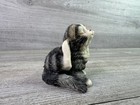 Winking Tabby Cat Figurine Gray White Black Kitten Statue Collectible
