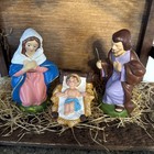 Vintage 1950 s Japan 11 Pc Nativity Scene Creche Manger - Incomplete