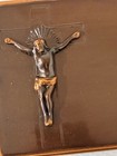 Antique Crucifix Inri Jesus Christian Coffin Casket Funeral Plaque Metal Brass