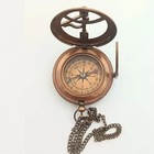 Behinde You Engraved Sundial Compass With Leather Case  Personalized Brass Po   