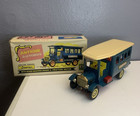 Blue Antique Autobus Sss Toys Japan Tin Friction Motor With Original Box Vintage