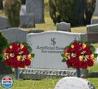Saxili Artificial Cemetery Flowers For Grave memorial Flowers Bouquet With Va
