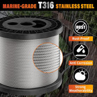 Stainless Steel Cable For Railing - 500ft 1 8  T316 Wire Rope Cable For Deck Rai