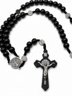 Saint St Benedict Wooden Rosary Prayer Beads Crucifix Rosario San Benito