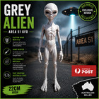 Grey Alien Figure 22cm Area 51 Ufo Sci-fi Statue 3d Statue Hand Painted