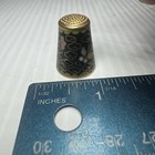 Vintage Floral Cloisonne Sewing Thimble Brass Enamel