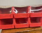 Six Pack Plastic Storage Stacking Akrobins W rails Craft Hardware Shop Garage