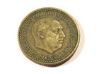 1947 Spain  52  1 Una Pesetas Coin