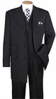 New Men s High Fashion Zoot Suit With Vest Two Side Vents 35  Length Black