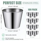 100 Pieces 1 5 Oz Metal Ramekins 1 92 Inches  w  X 1 57  h   Silver