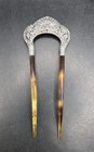 Antique Edwardian Hair Comb Rhinestone Aluminum Celluliod As Pictured