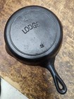  fully Restored  Lodge  4 Cast Iron Skillet  Arched Logo Seasoned Flat 