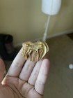 Gold Tone Zebra Brooch Pin Animal Figural Vintage Style Costume Jewelry
