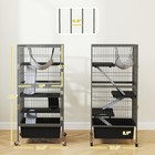 Pawhut 45  Small Animal Cage  4-tier Rolling Ferret Chinchilla Cage  Gray
