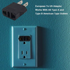 Socket Plug Adapter Europe Eu Euro To Us Travel Charger Ac Power Converter 2p   