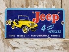 Vintage Jeep Porcelain Sign Old Auto Willys Dealer Advertising Truck Car 4x4
