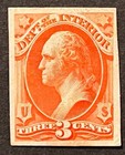 Travelstamps  Us Stamps Scott   O17p4  - 3 Cent Proof On Card  Mint Hinged Ngai