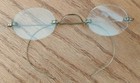 Antique Pince-nez Rimless Eyeglasses Drilled Lens Wire Temples Old Case Read