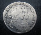 Great Britain William   Mary 1693 Sixpence  fine      rare   