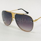 Men s Women s Sunglasses Hip Hop Fashion Gold Metal Frame Black Brown Blue Lens 