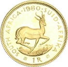 South Africa Republic 1 Rand 1980 South African Mint Springbok Gold Proof