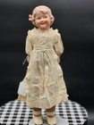 Antique 13  German Gebruder Heubach Coquette 7850 Doll Intaglio Eyes Pink Ribbon