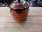 Vintage Copper Ice Bucket With Lid   Lion Head Ring Handles   9  Tall   Black Li