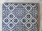 Gorgeous Antique Minton Geometric Large Tile  b  Blue   White