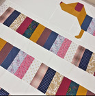 Handmade All Wrapped Up Dachshund Dog Cotton Patchwork Quilt Top topper 86x86 