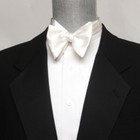 Men s Large Silk Bow Tie Self-tied White Charmeuse 100 silk Bow Tie S590