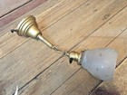 Vintage Single Antique Pendant Hanging Lamp Light  Fixture W frosted Glass Shade
