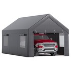 10x20 Ft Heavy Duty Carport Portable Garage With Roll-up Windows  Removable Side