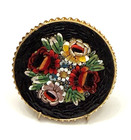 Large Antique Vintage Flower floral Micro Mosaic Button - Made In Italy  b1 