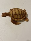 Sea Turtle Faux Wood Carved Look Figurine Statue 6 Inches Long Resin