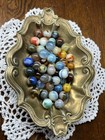Lot Of 50 Vintage Glass Marbles Colorful Swirl