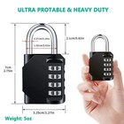 1pc Combination Lock Resettable 4 Digit Padlock With Combination Waterproof