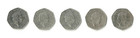 Great Britain  50 Pence 2016  Full Set Beatrix Potter - 5 Different Coins