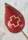 Vintage American Red Cross Blood Drop Gold Tone Stick Pin 1-1 4  Signed B