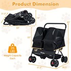 Double Pet Stroller W  2-seater Carrier  Adjustable Sunshade  Removable Pad