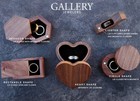 Brown Wood Custom Engraved Fingerprint Memorial Gift Wedding Proposal Ring Box