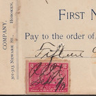 1898 Francis Horse Stable Canceled Bank Check First Nation  Bank Hoboken Sc  164