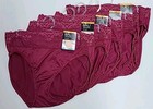 Bali Hi-cut Underwear Panties 5-pair Smoothing Dfpc62 Maroon Red L 7 Large Nwt