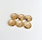 Stamped Lot Of 6 Designer Black And Gold Button 23mm