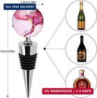 3 Pack Decorative Wine Stoppers  Wine Bottle Stopper With Beautiful Art Glass   be