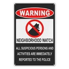 Neighborhood Watch Warning Metal Tin Sign Handmade Home Security Wall Plaque